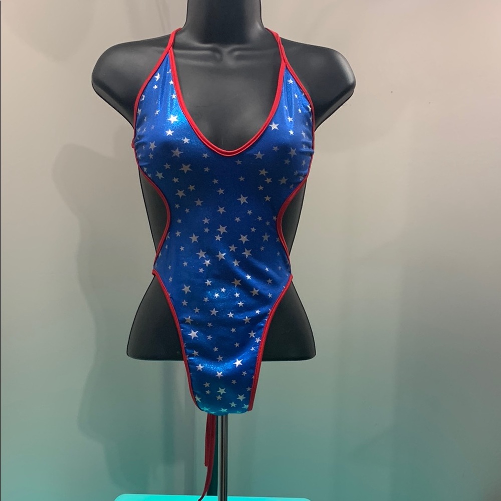 Blue Star-Patterned Swimsuit